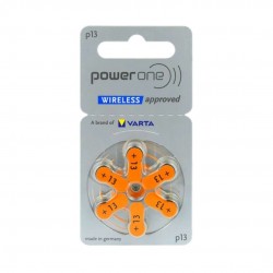 Pile auditive Power One P13 (orange) – Plaquette de 6 piles zinc‑air sans mercure